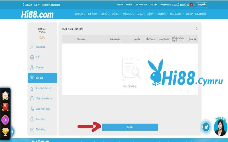 Lựa chọn phương thức rút tiền hi88 